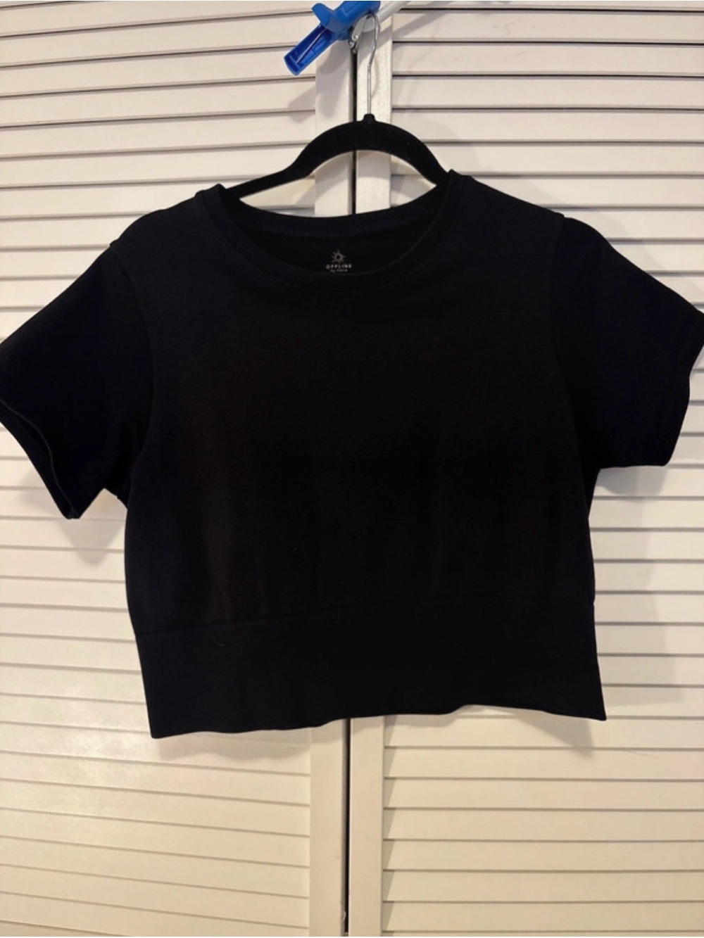 aerie Black Cropped Crewneck Tee